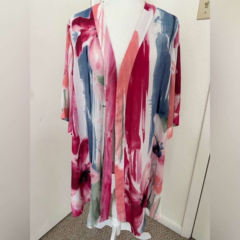 Catherines Kimono Sleeve Floral Plus Size 1X 18/20W